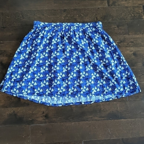 GAP Blue Sailboat Pattern Pull-on Skirt Sz M - Picture 2 of 6